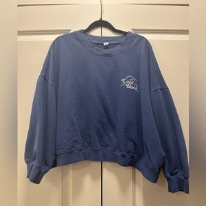Laid Back, Easy Going Blue Crop Sweatshirt